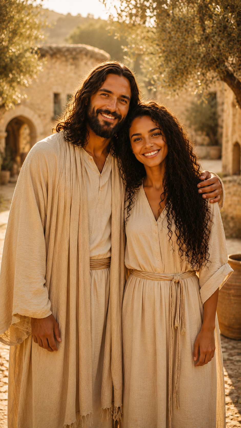 Jesus ao seu lado sorrindo