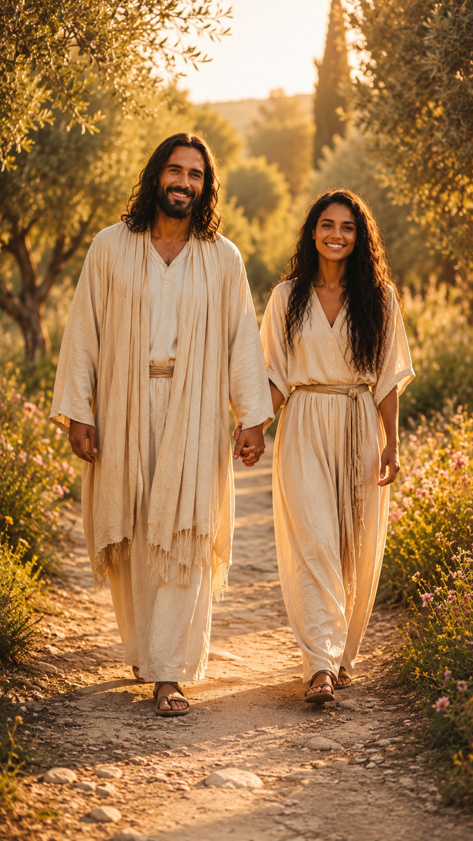 Jesus segurando sua mão